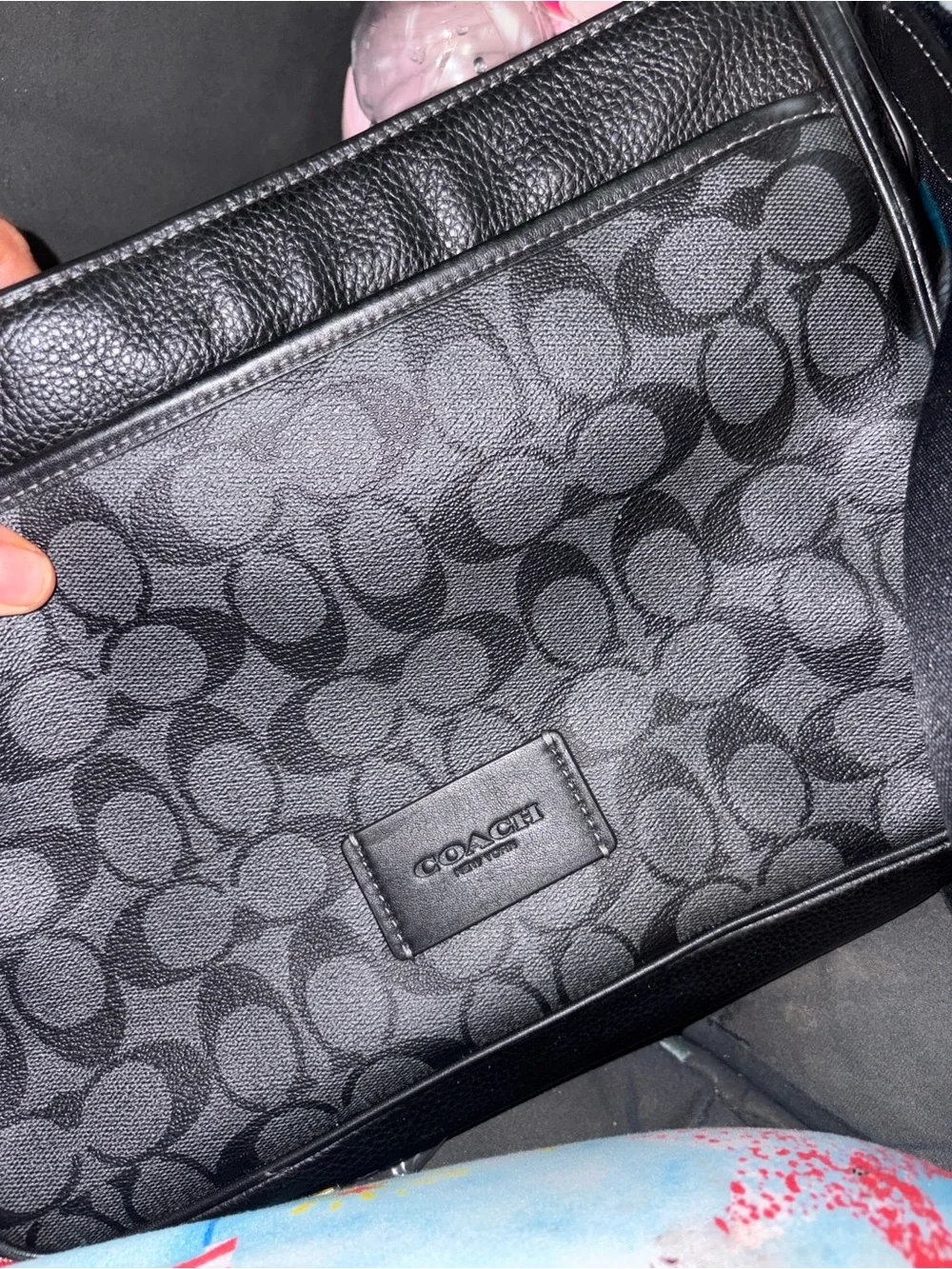 Coach Black Signature Messenger Crossbody Bag